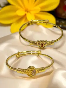 AARTISAI Set Of 2 Gold-Plated Stone StuddedBangle
