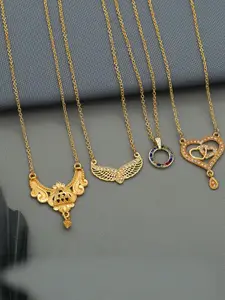 Anouk Set of 4 Brass Gold-Plated Necklace