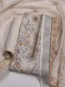 Meena Bazaar Floral Printed Linen Unstitched Dress Material