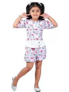 WORTON FASHION Girls Printed Top with Shorts