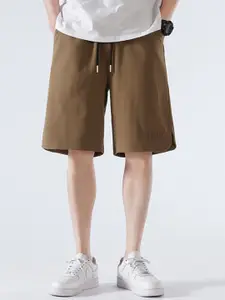StyleCast x Revolte Men Coffee Brown Solid Regular Fit Bermuda Shorts