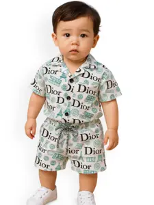 FASHION GRAB Boys Printed Shirt with Shorts