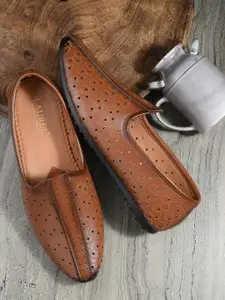 LAUREL FASHION FEVER Men Textured Laser Cuts Detailed Mojaris