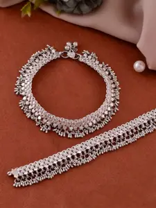 Silvermerc Designs Silver-Plated Artificial Stones Anklet