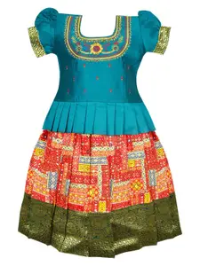 AMIRTHA FASHION Girls Embroidered Ready to Wear Cotton Lehenga Choli