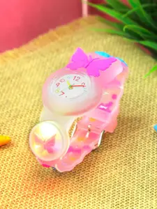 Stoln Girls Butterfly Designed LED Light Analogue Watch 25-25-18714-2-C