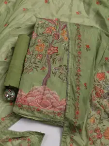 Meena Bazaar Art Silk Unstitched Dress Material