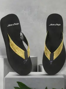 Skytrap Women Gold Flip Flops