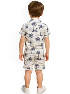 FASHION GRAB Boys Printed Short Sleeves Shirt With Shorts