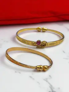 AARTISAI Set Of 2 Gold-Plated Stone StuddedBangle