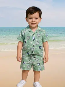 FASHION GRAB Boys Printed Shirt with Shorts