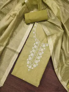 KIMISHA Floral Embellished Beads and Stones Unstitched Dress Material