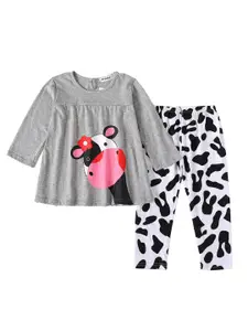 StyleCast x Revolte Girls Printed T-shirt with Trousers