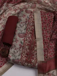 Meena Bazaar Embroidered Art Silk Unstitched Dress Material