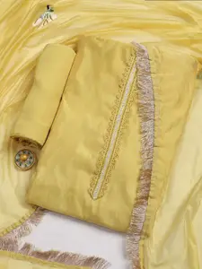 Meena Bazaar Organza Unstitched Dress Material