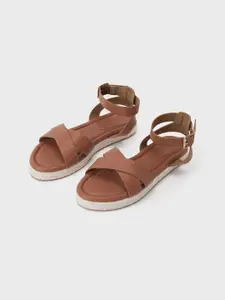 20Dresses Women Leather Open Toe Flats