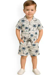 FASHION GRAB Boys Printed Shirt with Shorts