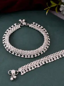 Silvermerc Designs Silver-Plated Artificial Stones Anklet