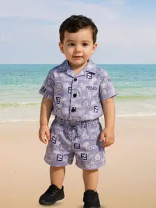 FASHION GRAB Boys Printed Shirt with Shorts