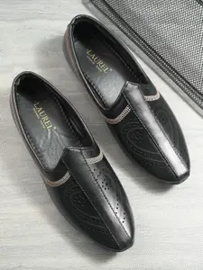 LAUREL FASHION FEVER Men Men Pointed Toe Laser Cuts Ethnic Mojaris