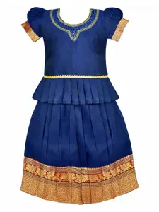 AMIRTHA FASHION Girls Embroidered Ready to Wear Cotton Lehenga Choli