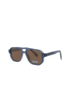 DressBerry Women Brown Lens & Blue Aviator Sunglasses with