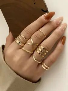 DressBerry Gold Plated Seven Piece Trendy Dailywear Western Designs