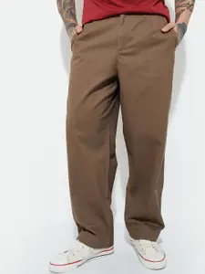 max Men Regular Fit Mid-Rise Cotton Trousers