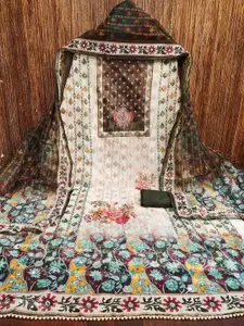 KIMISHA Floral Printed Sequinned Organza Unstitched Dress Material