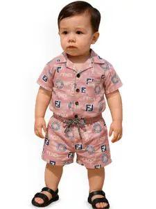 FASHION GRAB Boys Printed Shirt With Shorts Clothing Set