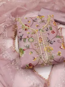 KIMISHA Embellished Organza Unstitched Dress Material