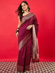 Anouk Woven Design Zari Silk Blend Banarasi Saree