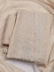 Meena Bazaar Floral Embroidered Sequinned Unstitched Dress Material