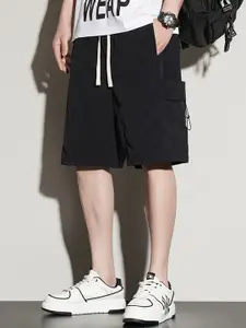 StyleCast x Revolte Men Black Solid Chino Shorts