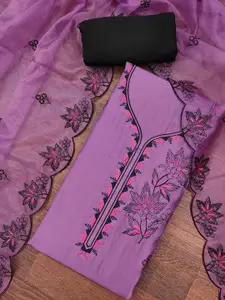 KIMISHA Floral Embroidered Thread Work Unstitched Dress Material