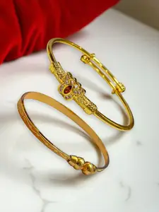 AARTISAI Set Of 2 Gold Plated & Stone Studded Bangle
