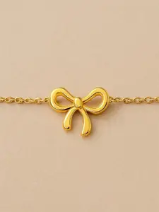 Amalfa Women 18K Gold Plated Bow Pendant Chain Necklace