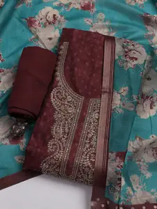 Meena Bazaar Embroidered Art Silk Unstitched Dress Material