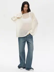 all about you Women Open Knit Pullover Sweaters