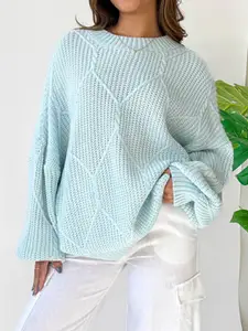 all about you Women Self Design Oversized Pullover