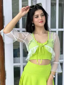 BAESD Women Crop Tie-Up Shrug