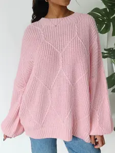 all about you Cable Knit Self Design Pullover