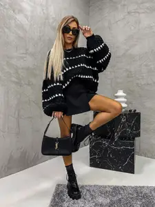 all about you Self Design Sweater