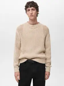 MANGO MAN Open Knits Pure Cotton Pullover