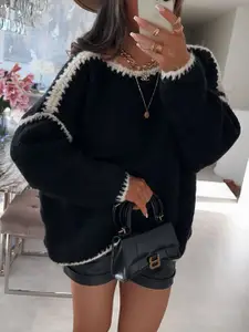 all about you Women Round Neck Pullover Sweaters