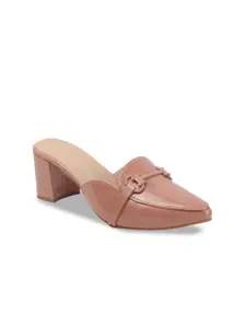 Chemistry Women Pointed Toe Block Heel Mules