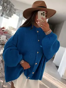 all about you Women Round Neck Cardigan Sweaters