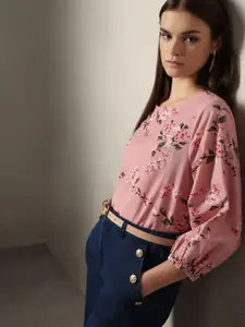 Vero Moda Floral Printed Puff Sleeve Cotton Top