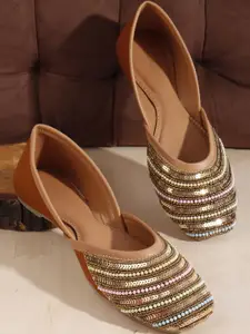 DENILL Women Pearl Embellished Bellies