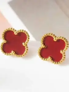 Estailo fashion Gold-Toned Floral Studs